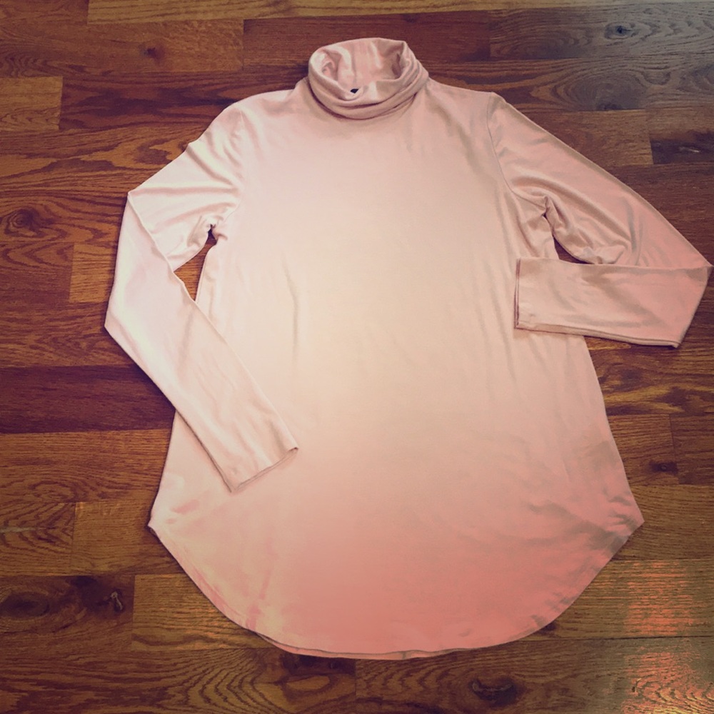 Karen Kane Pink Swing Turtleneck Top EUC Size S
